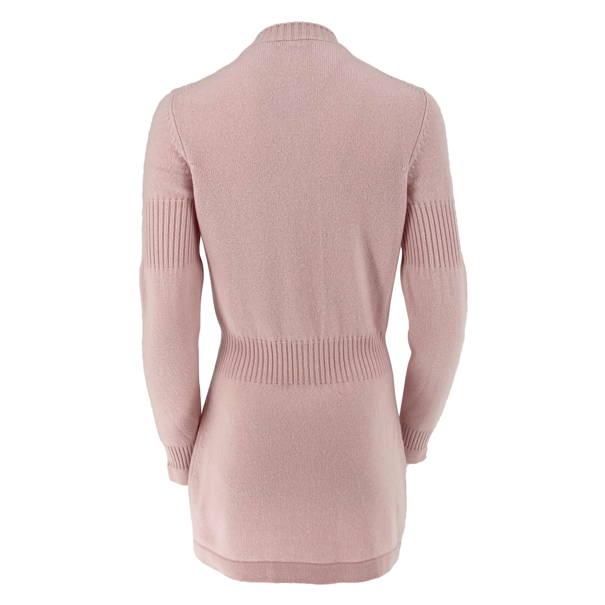 Pre owned Chanel CC Turnlock Pink Cashmere Designer Cardigan