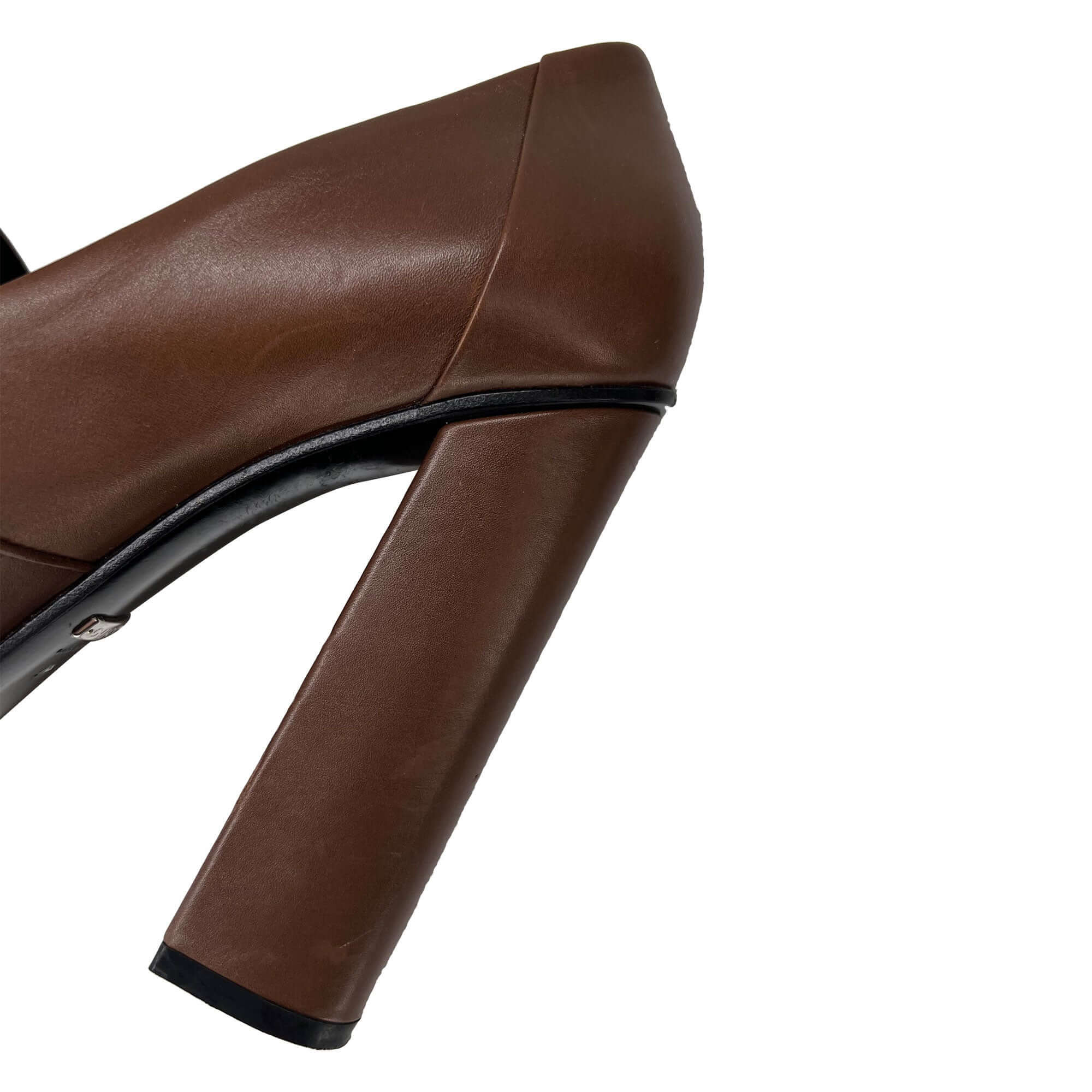 Gucci Brixton horsebit brown leather heels