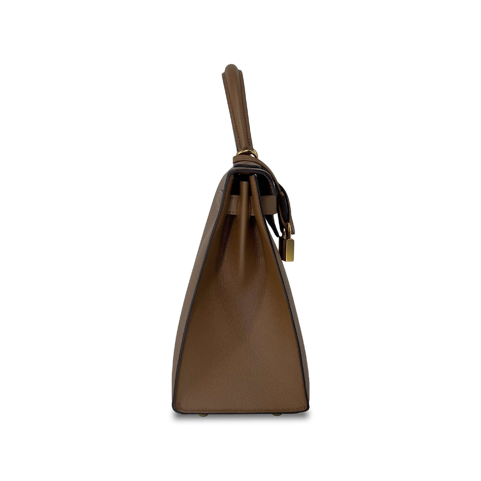 Hermes Kelly Alezan Epsom leather designer bag side
