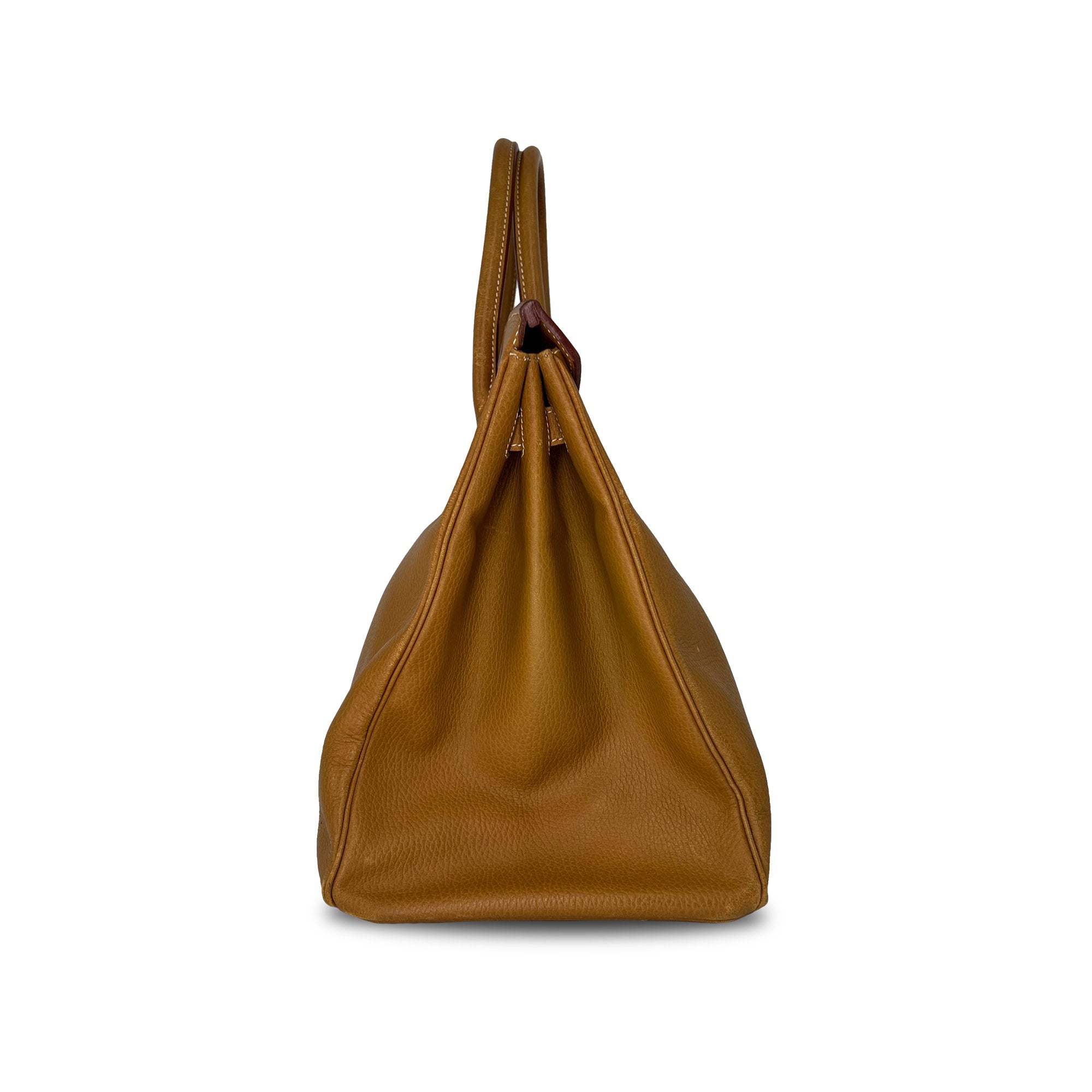 Vintage Hermes Birkin B40 PHW Clemence Leather designer bag side