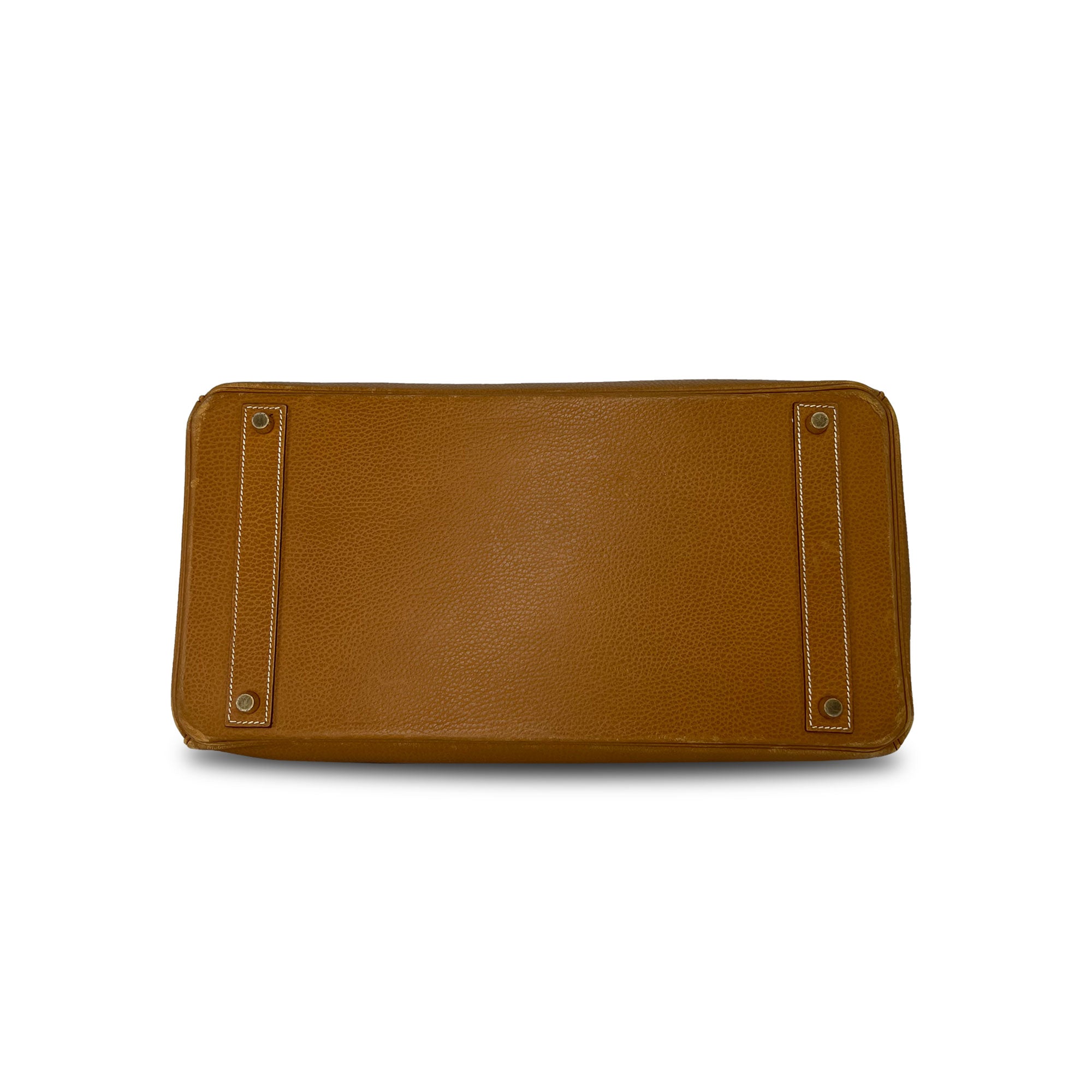 Vintage Hermes Birkin B40 PHW Clemence Leather designer bag bottom