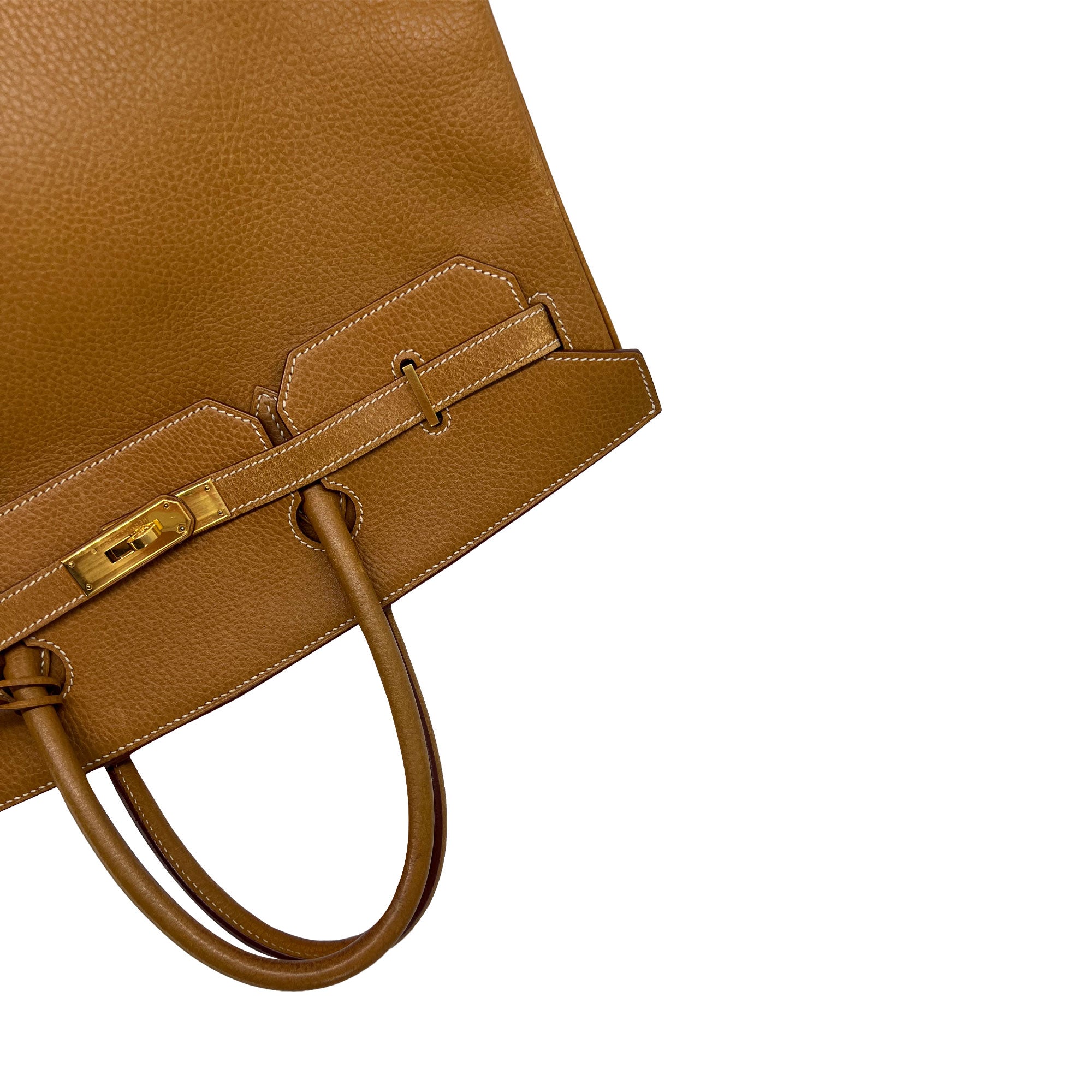 Vintage Hermes Birkin B40 PHW Clemence Leather designer bag corner detail