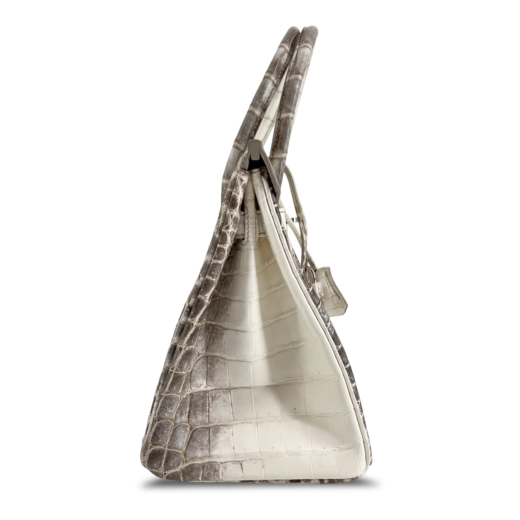 Hermes Birkin B30 Himalaya Niloticus Croco Matte designer bag side view