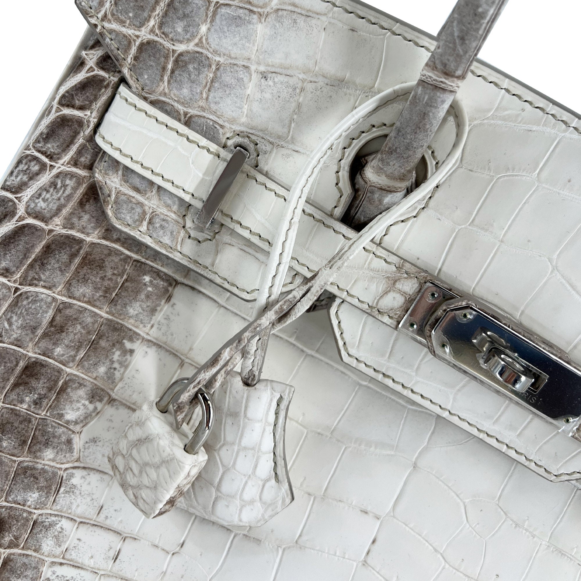 Hermes Birkin B30 Himalaya Niloticus Croco Matte designer bag detail
