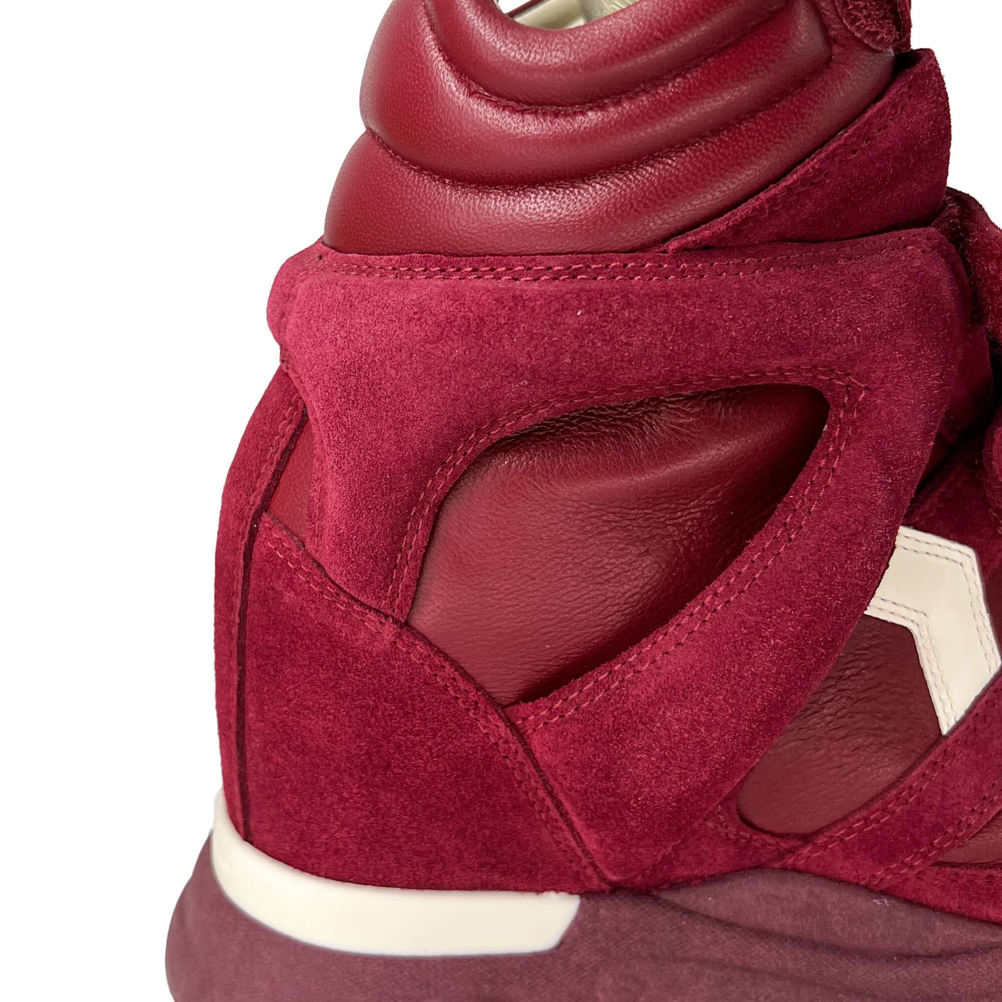 Isabelle Marant suede burgundy ankle trainers