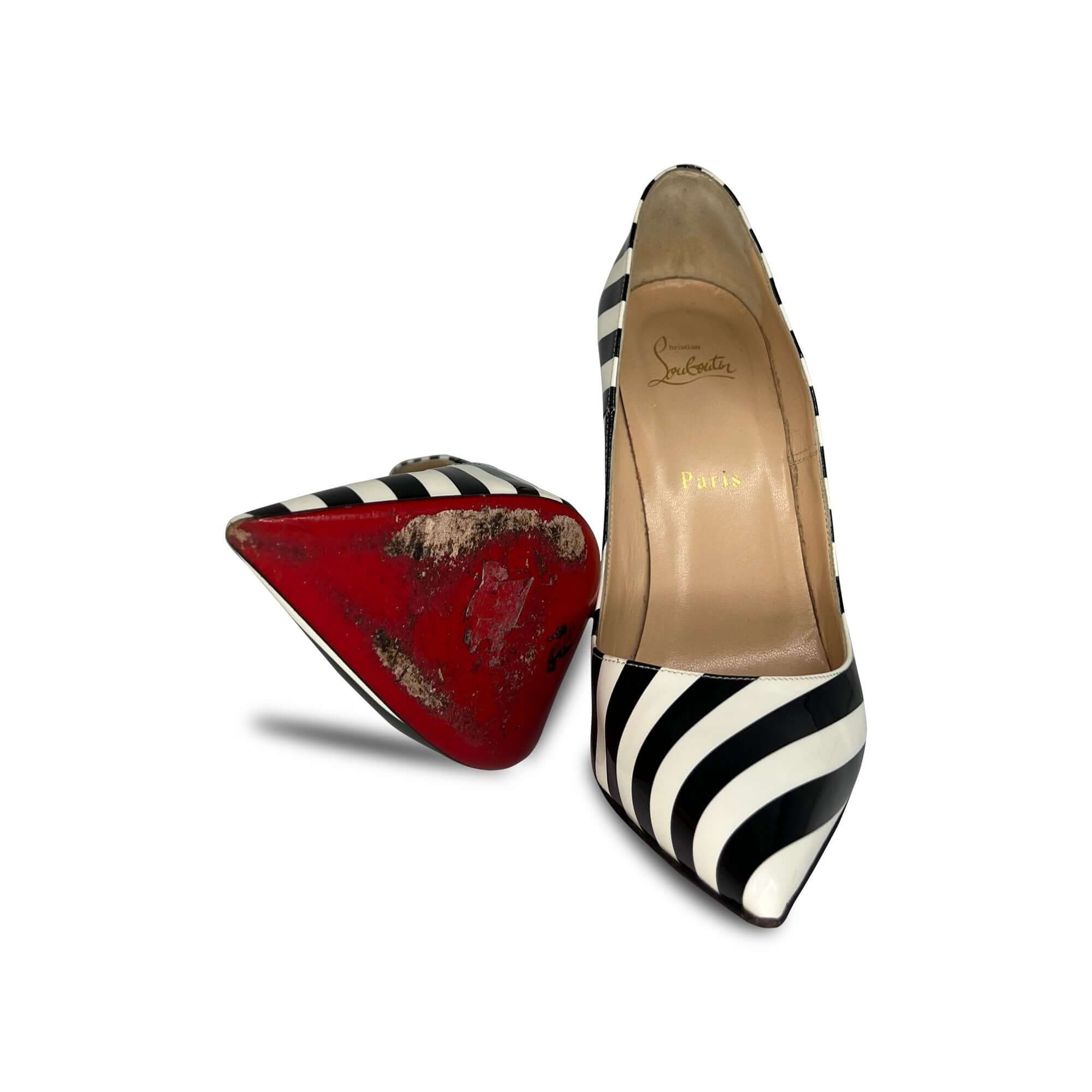Christian Louboutin 'So Kate' 120mm stripped patent leather pumps –  VintageBooBoo Pre owned designer bags, shoes, clothes
