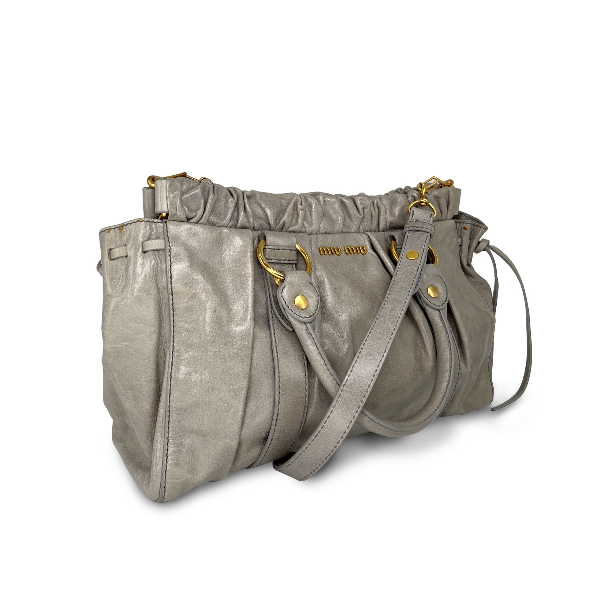Miu Miu leather grey handbag