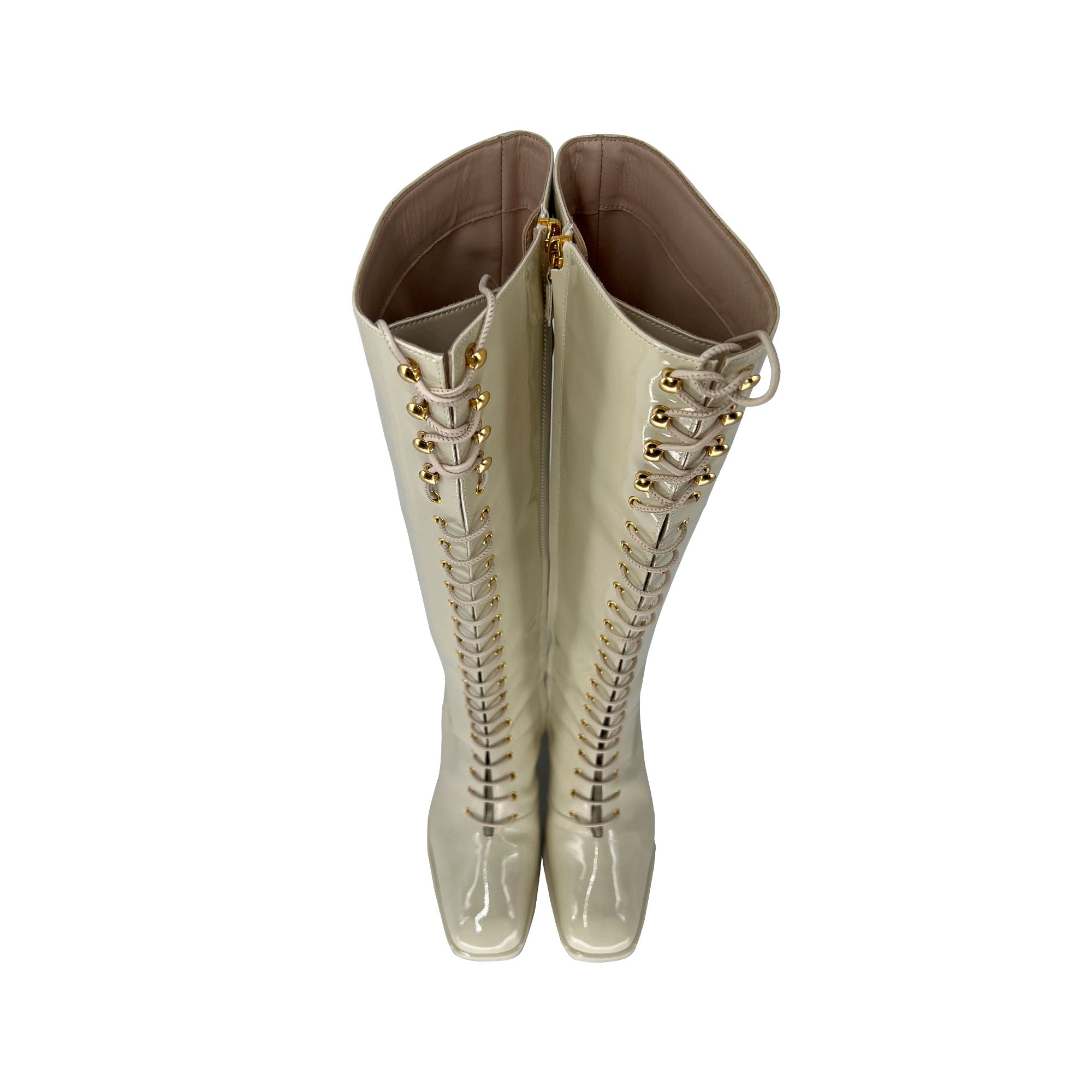 Nodaleto Bulla Ward Ecru knee-high boots