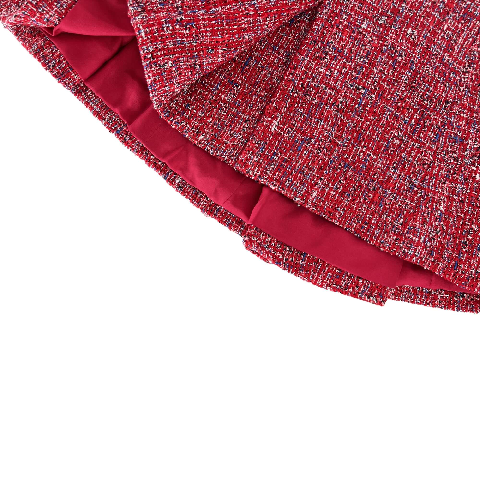 Chanel scarlet red tweed skirt
