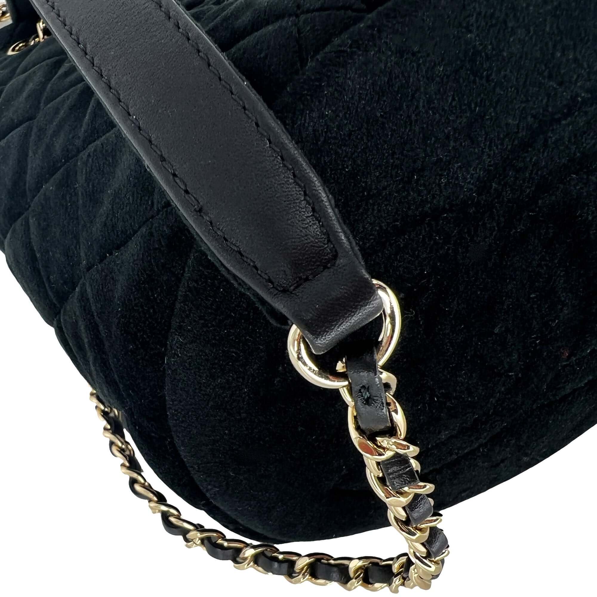 Chanel velvet pearl crush mini drawstring bag