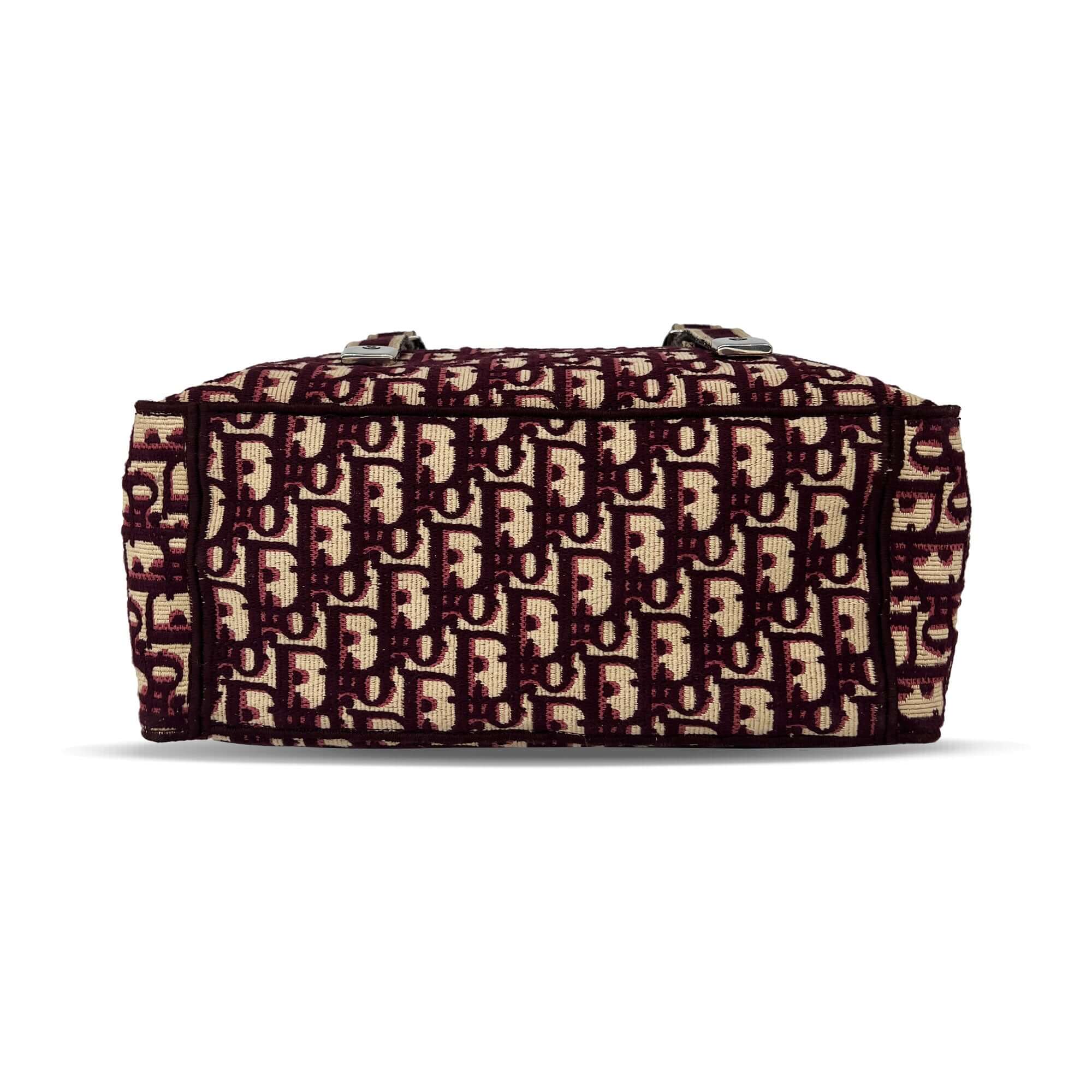 Dior camp canvas Messenger Bag Burgundy/Beige Unisex has 2 ink spots On Side