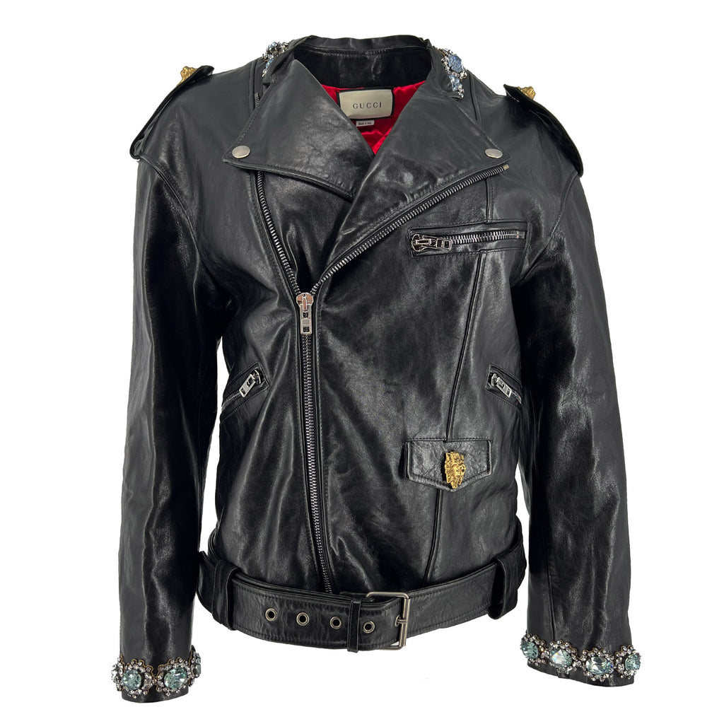 Gucci Leather Biker Jacket – VintageBooBoo Pre owned designer bags, shoes,  clothes