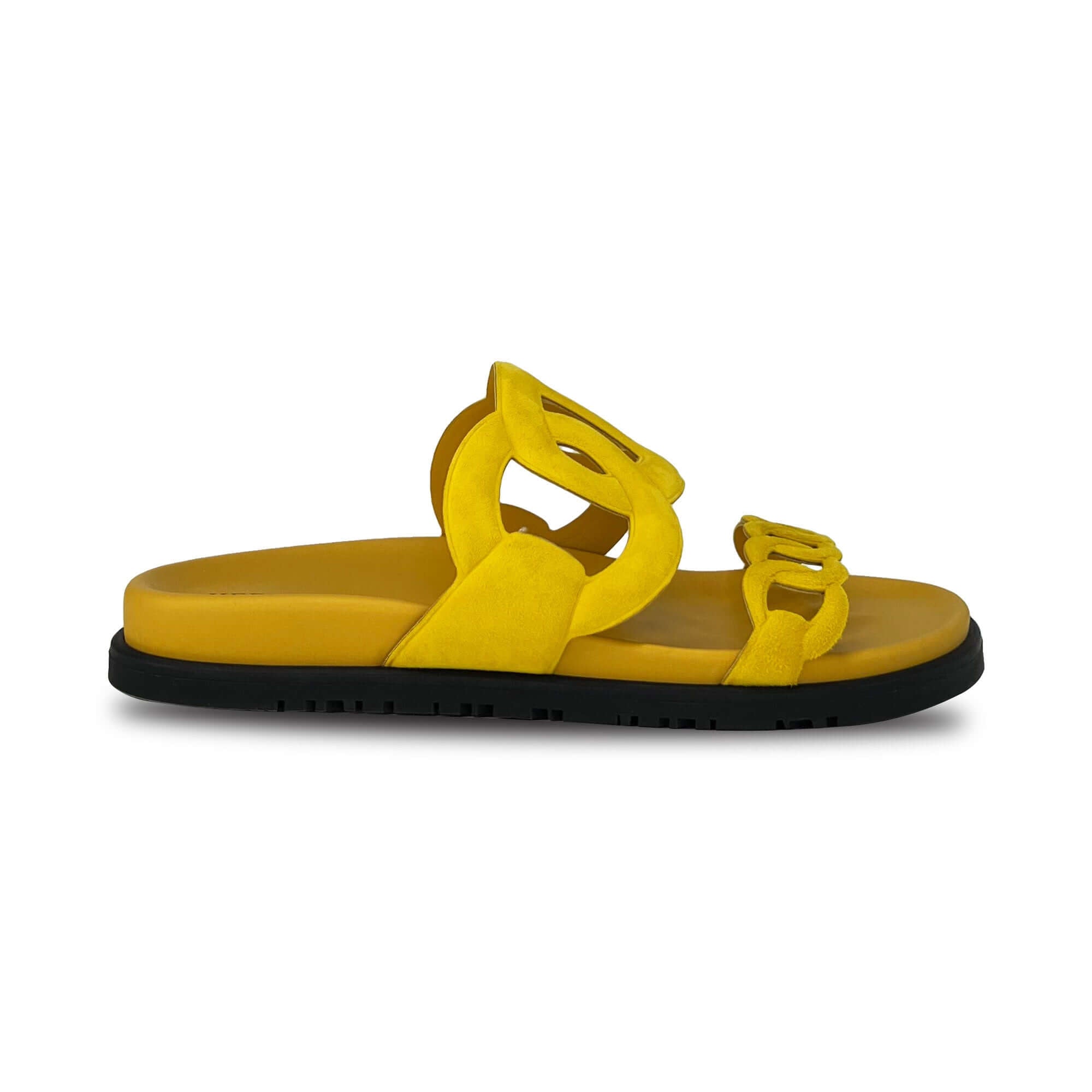 Hermes Extra Designer Sandals in yellow side