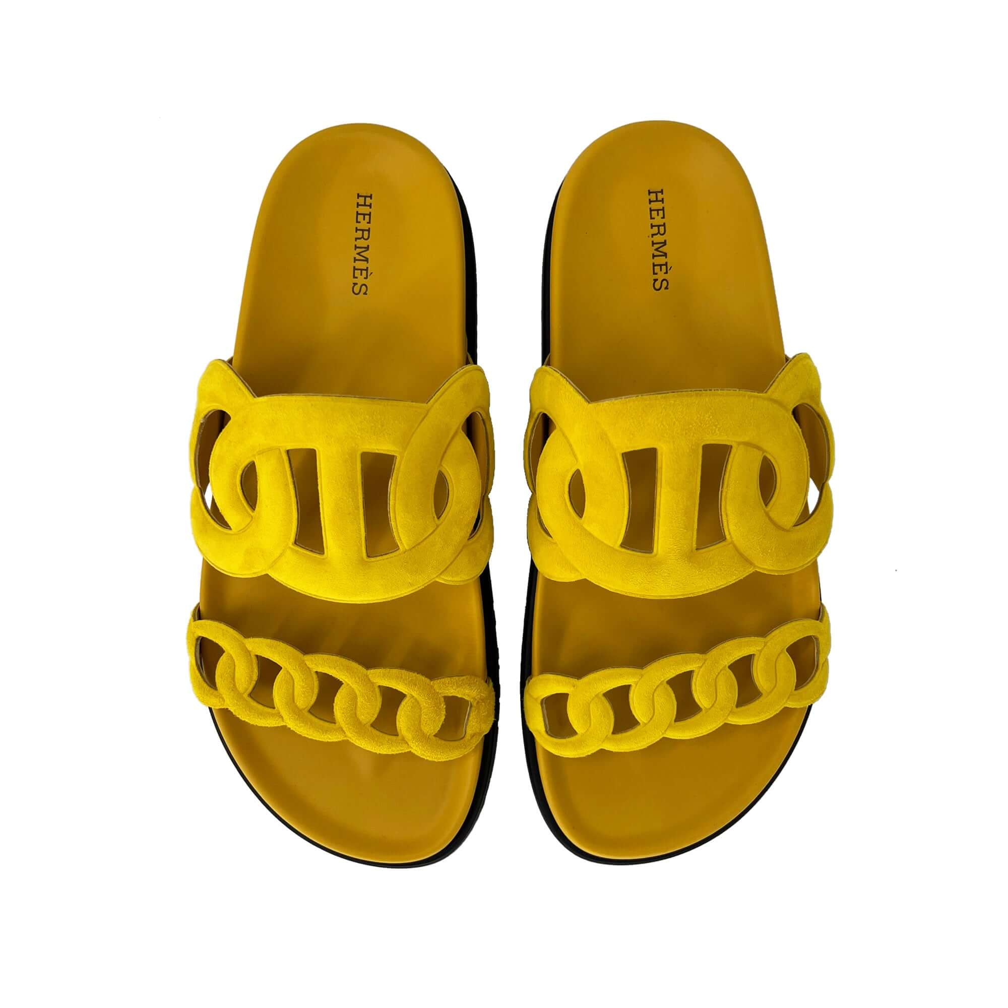 Hermes Extra Designer Sandals in yellow top