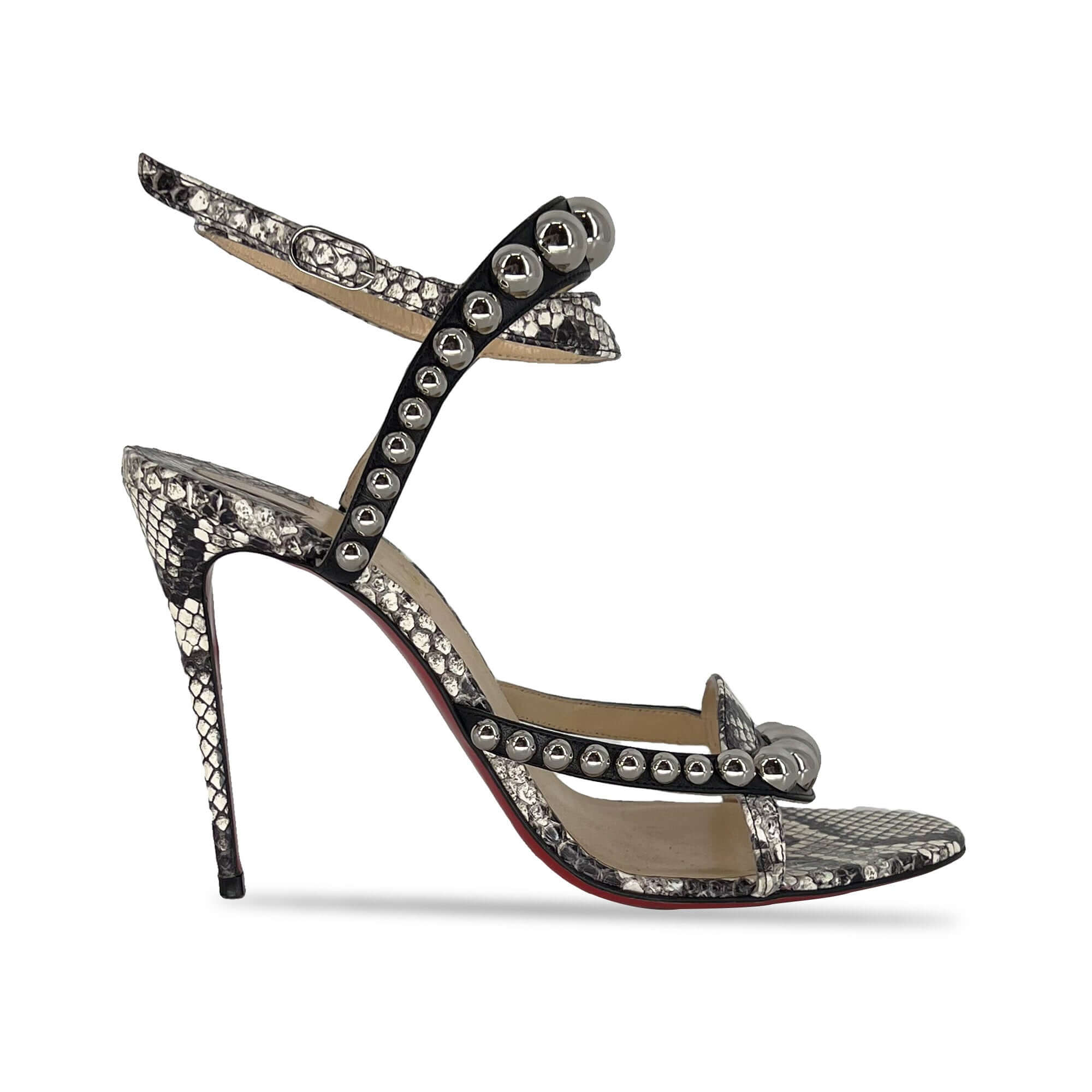 Christian Louboutin Galeria Leather and Snakeskin Sandals