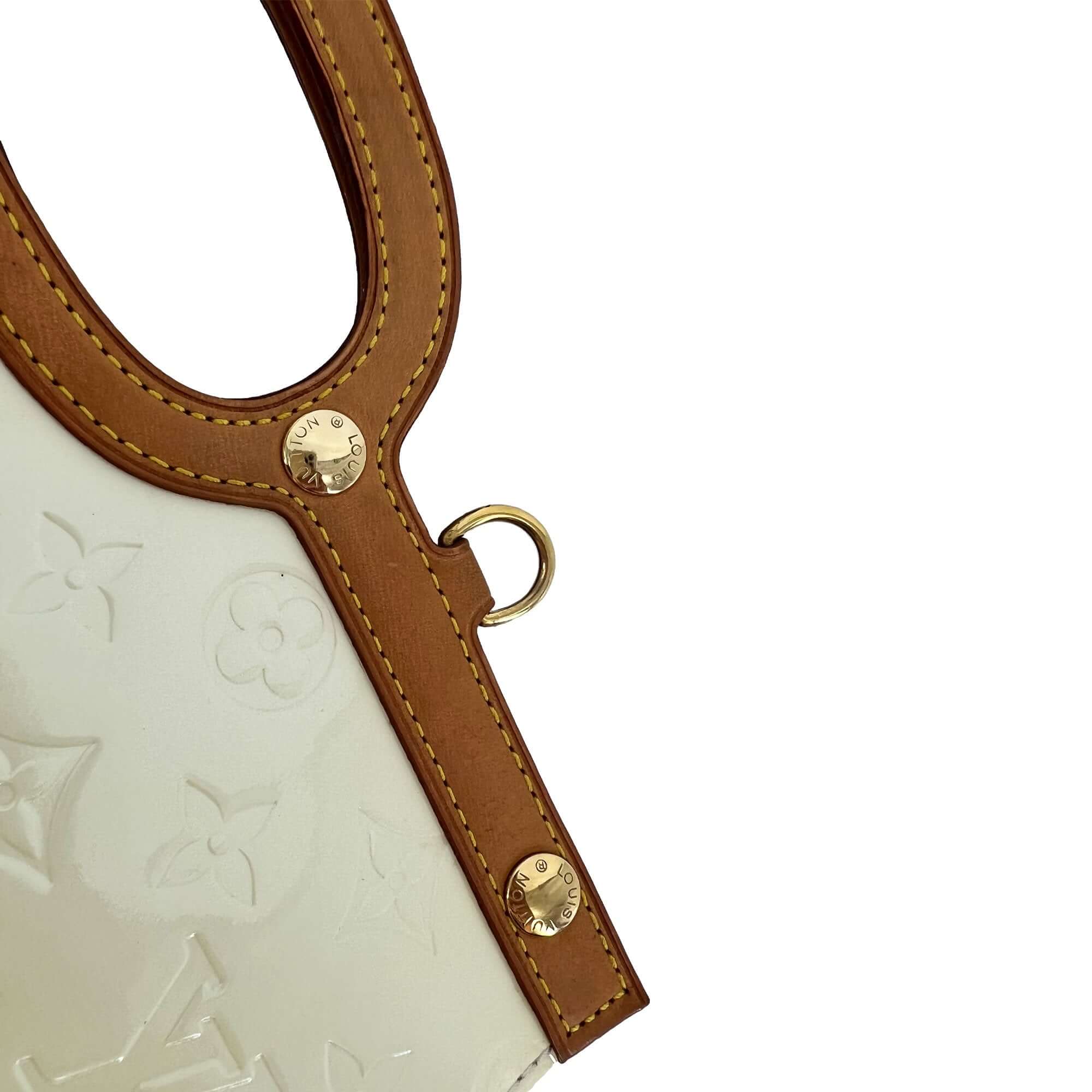 Louis Vuitton Brown Monogram Vernis Roxbury Drive Beige Leather