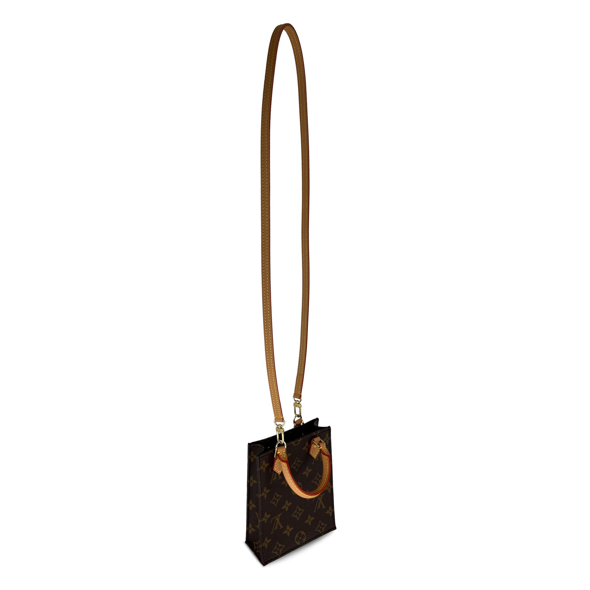 Louis Vuitton Mini Tote Bag Crossbody Petit Sac Plat Monogram