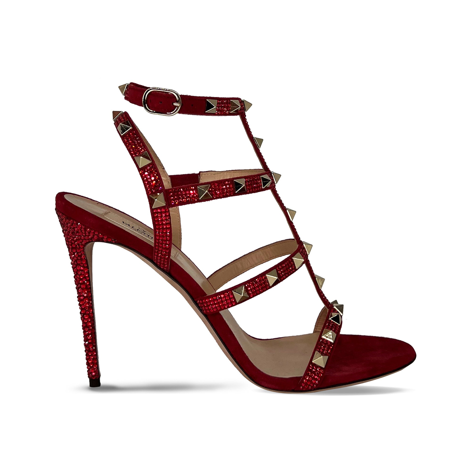 Valentino Garavani rockstud red leather sandals