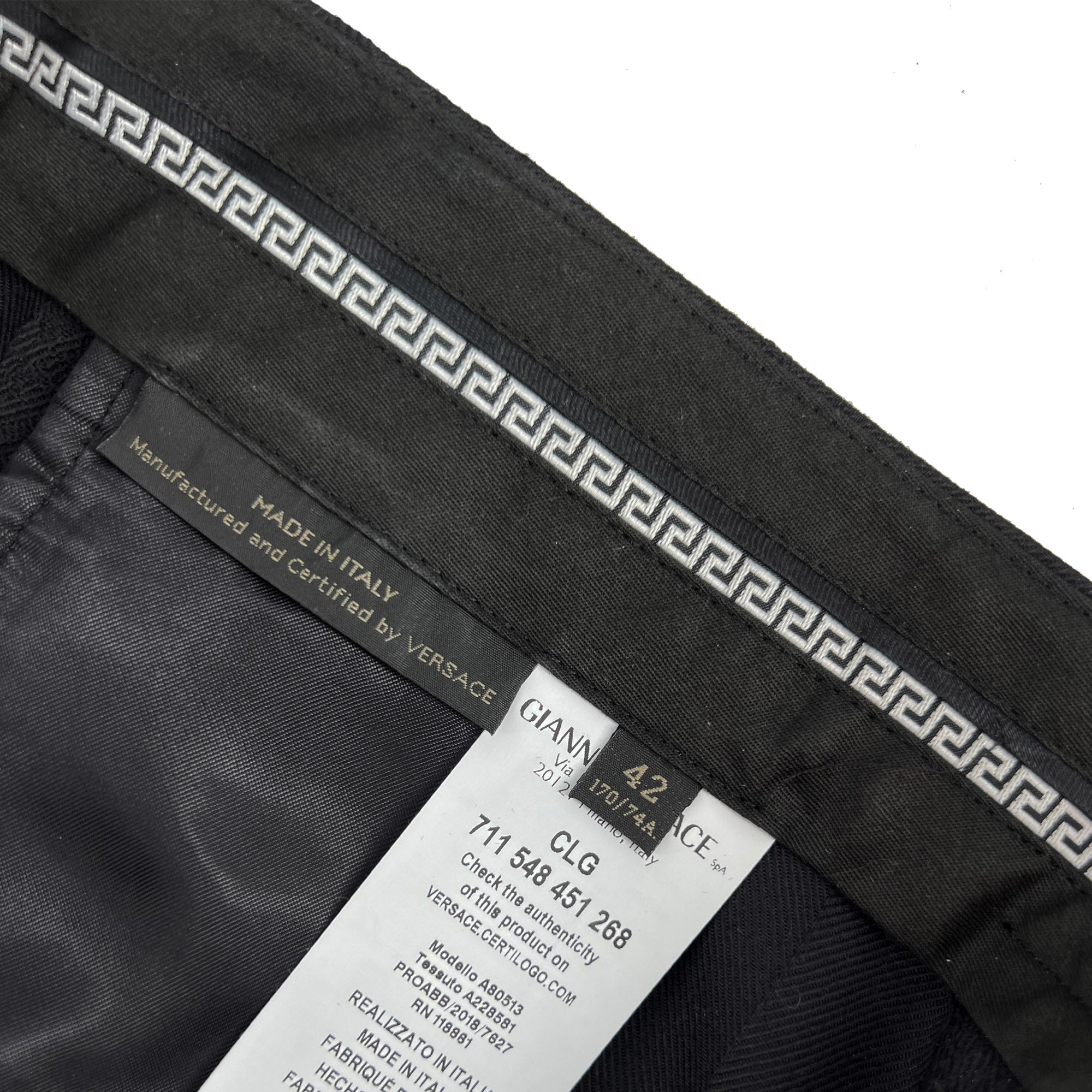 Versace Black Pattern Trousers