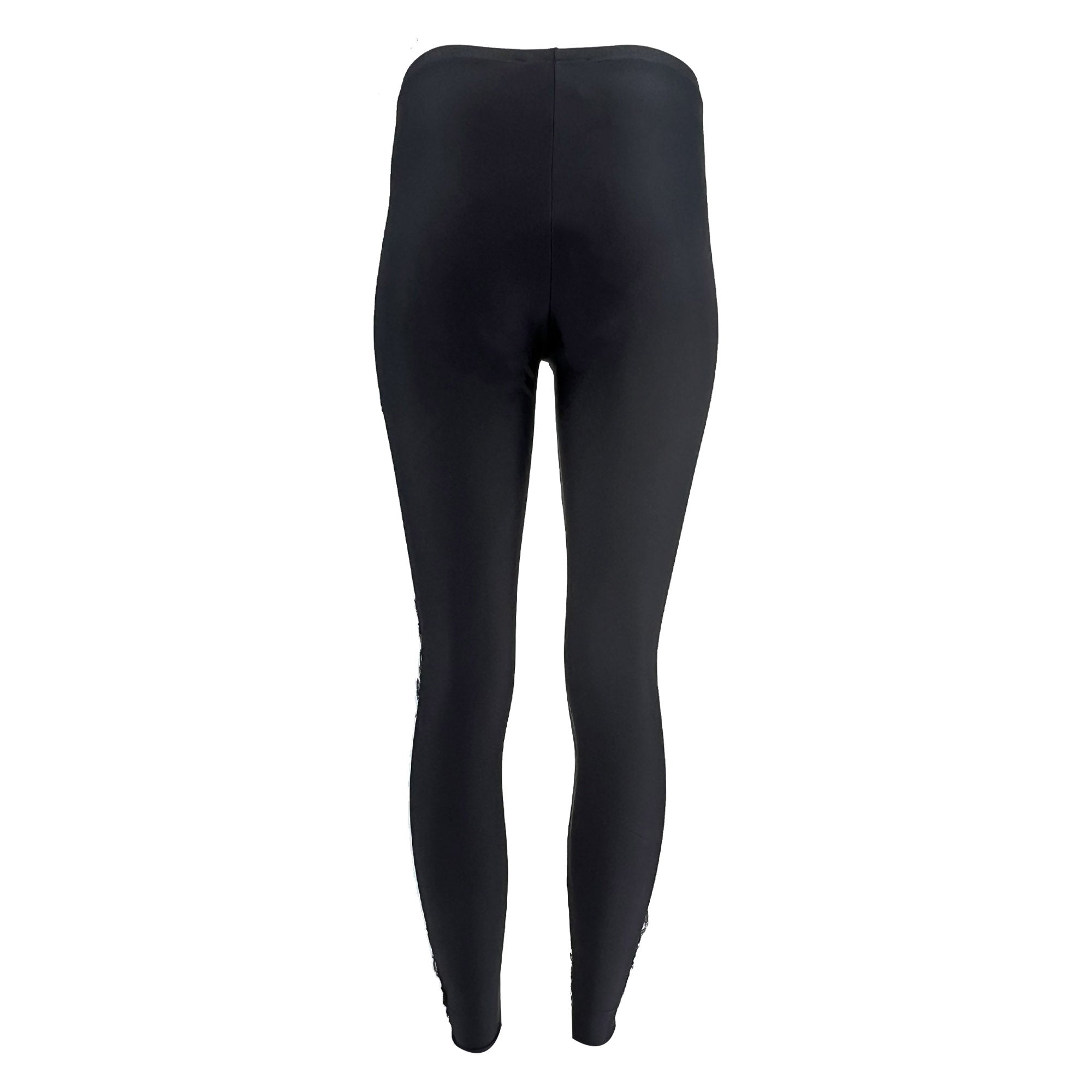 Versace Black Lace Panelled Jersey Leggings/ Tights
