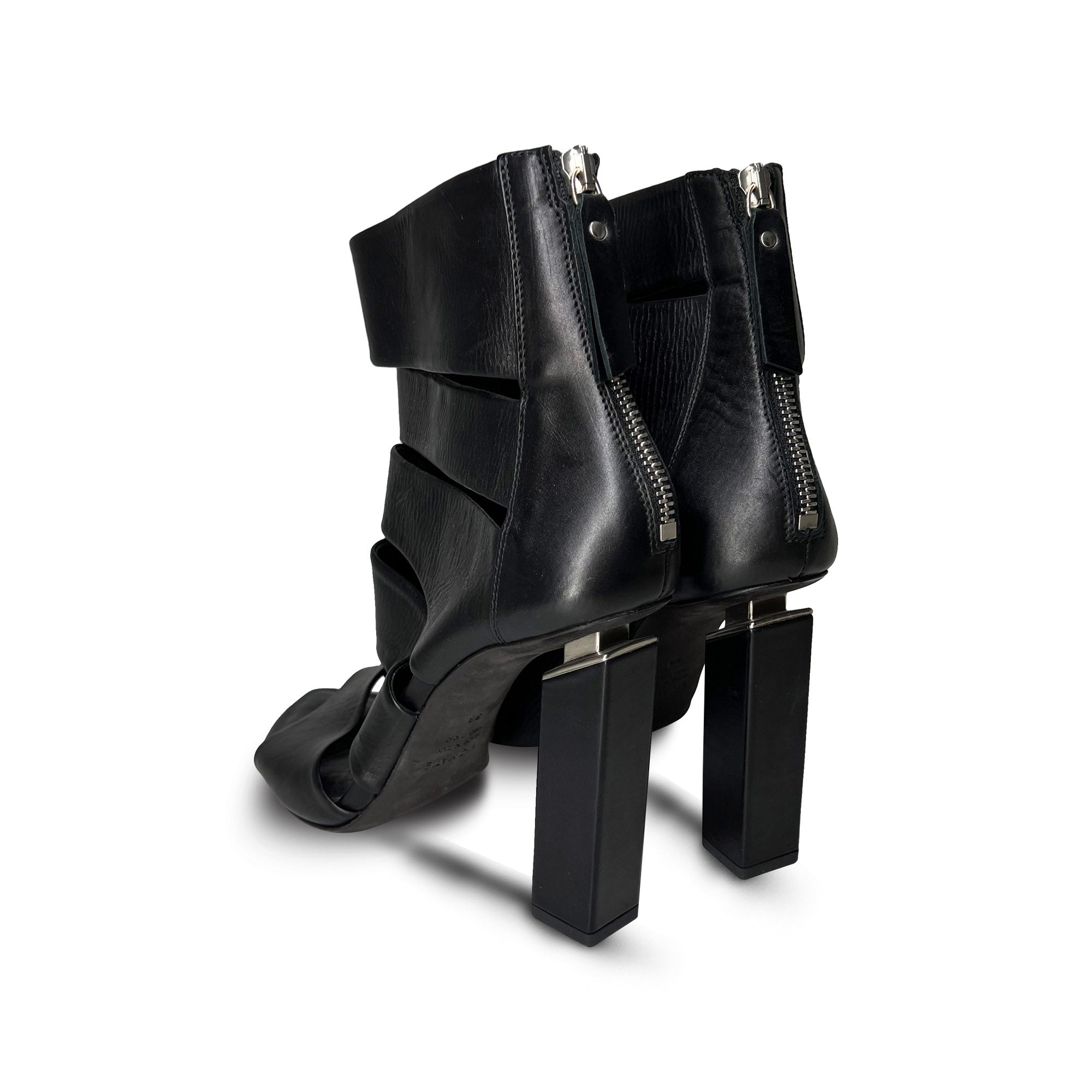 Vic Matie leather high heel sandals black