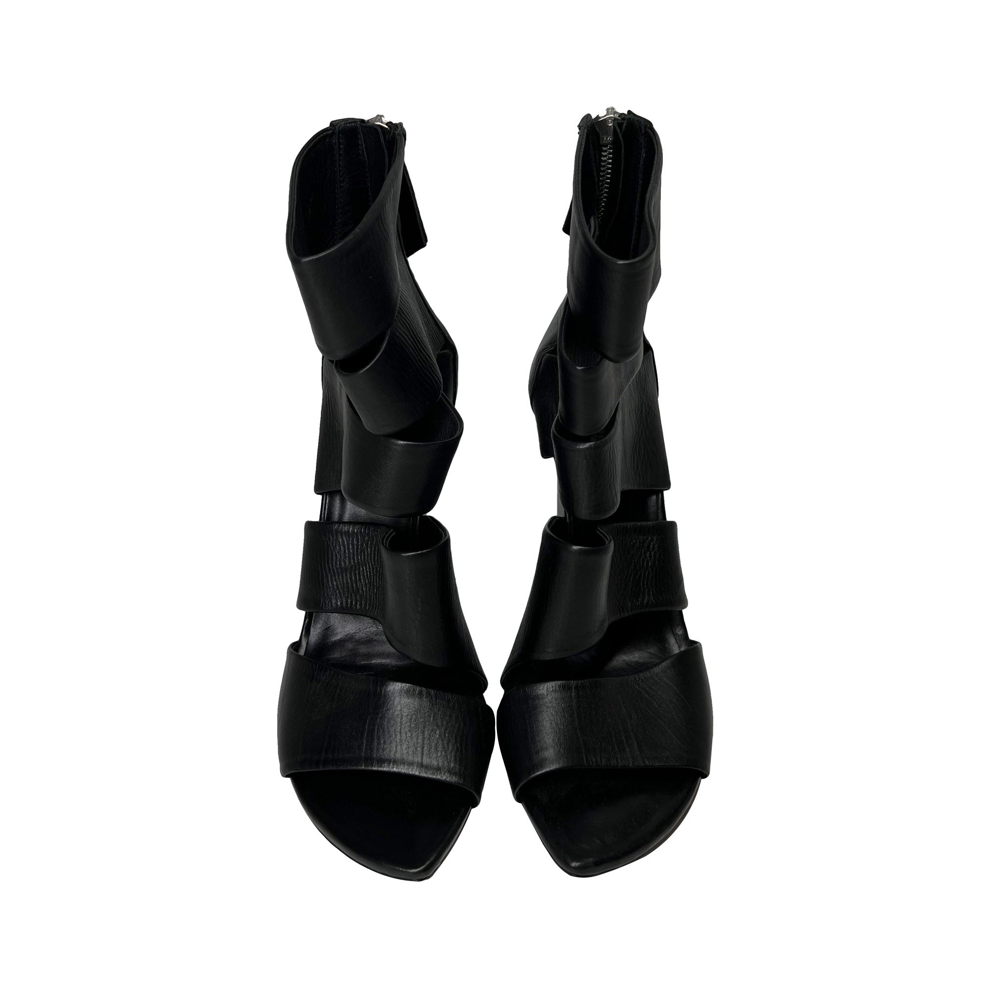 Vic Matie leather high heel sandals black